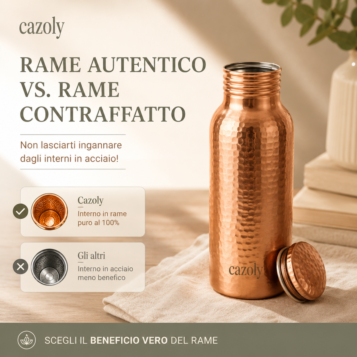 Borraccia in Rame — Acqua Purificata & Senza Plastica
