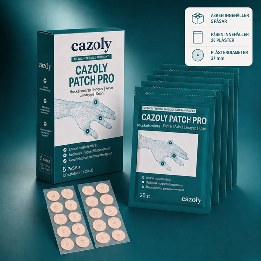 Cazoly Patch Pro — ask med 5 påsar och 100 plåster
