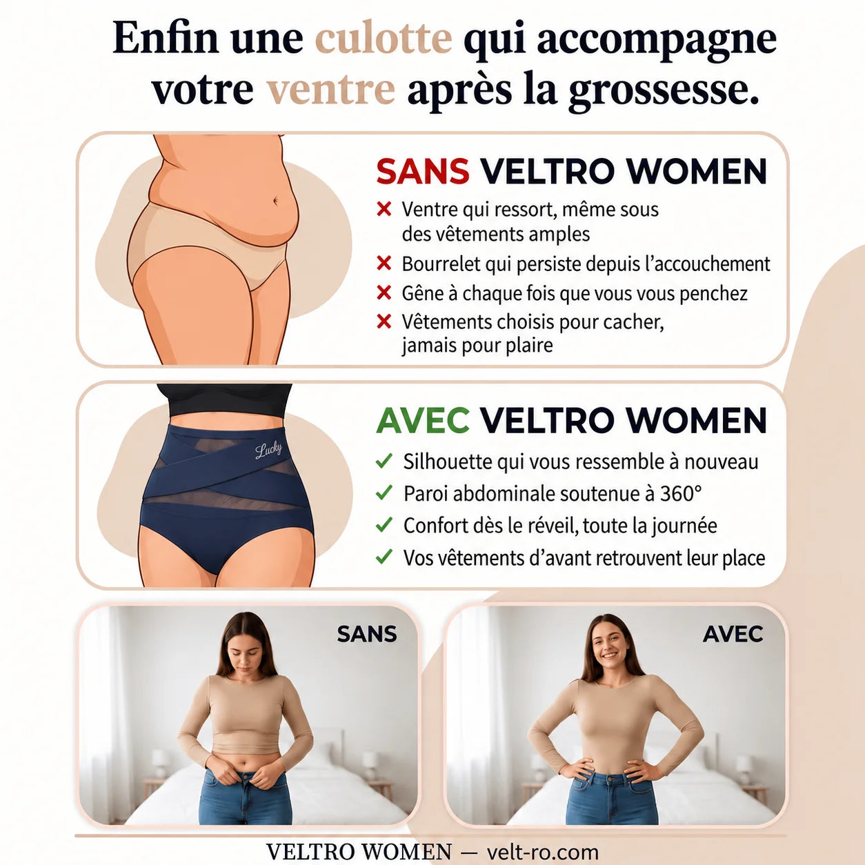 Guaina contenitiva post parto a fascia incrociata 360