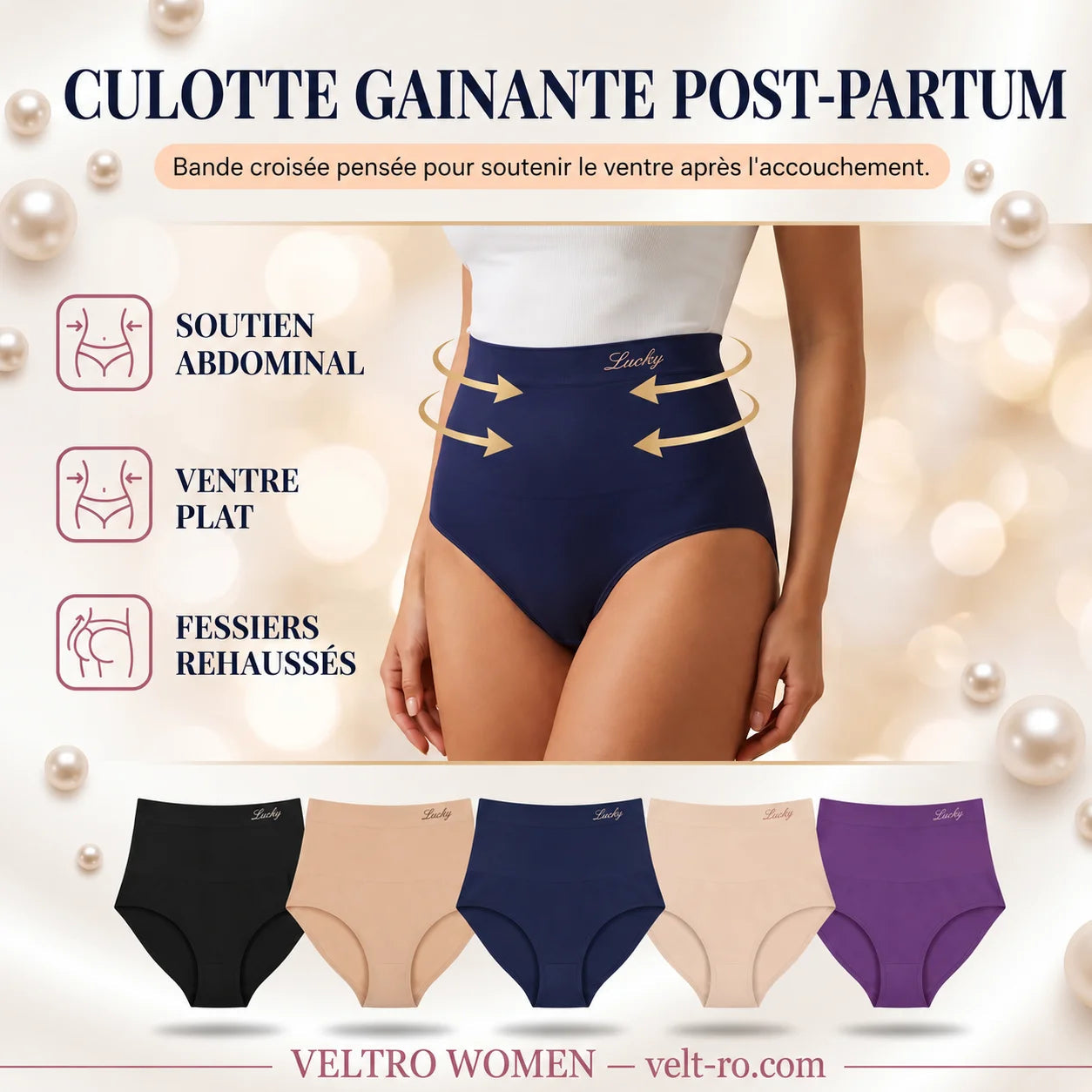 Guaina contenitiva post parto a fascia incrociata 360